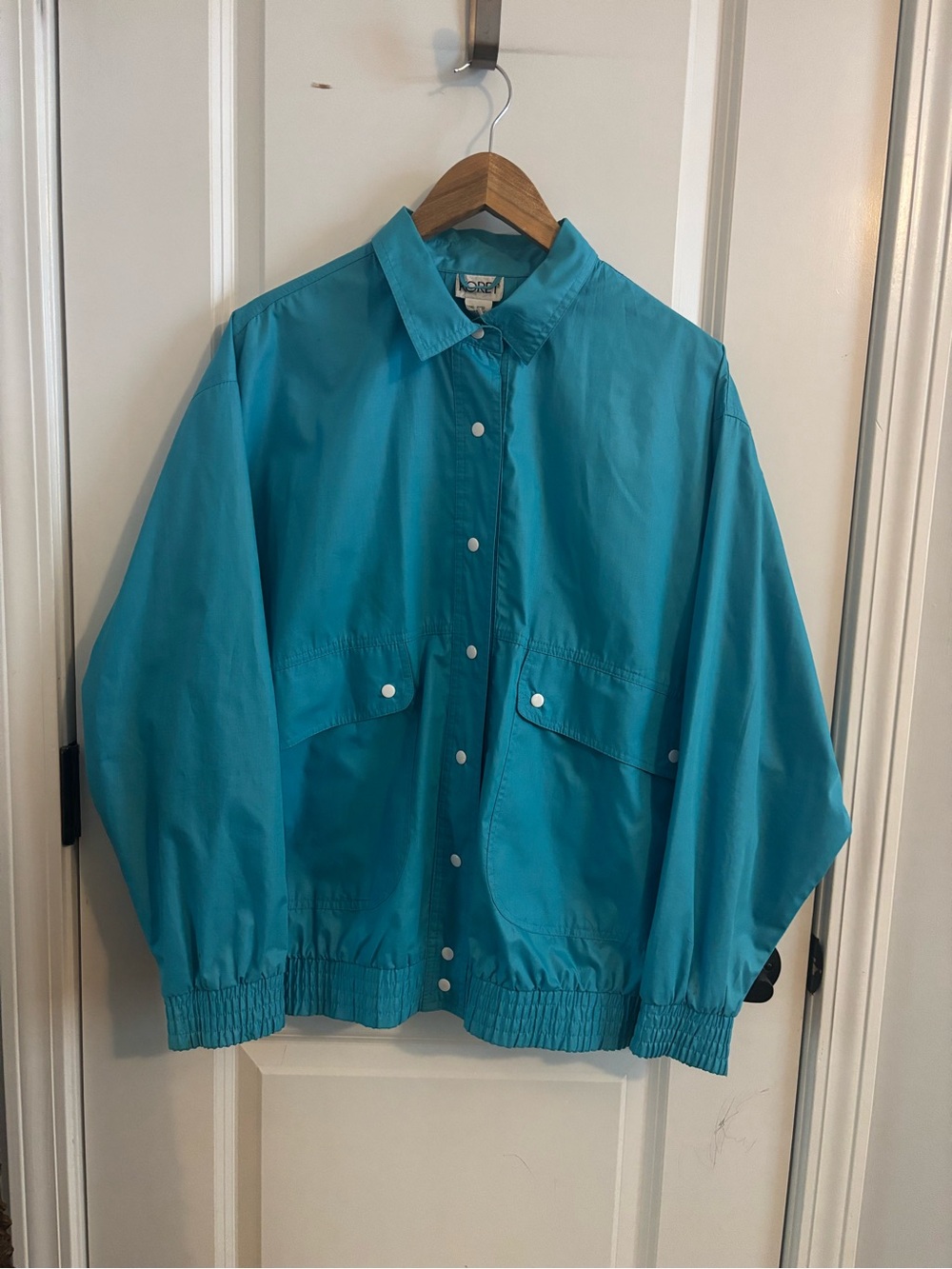 Koret Turquoise Snap-Front Bomber Jacket